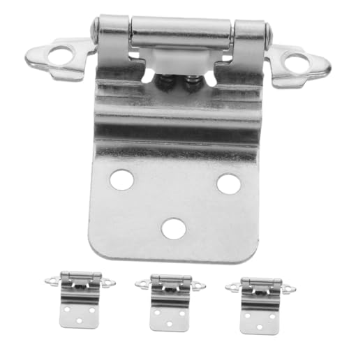 Generic 4 Pezzi Cerniera Dell'armadio Cerniere Dell'armadio Incassate Cerniere Delle Porte Dei Mobili Cerniere Autochiudenti Cerniere a Porte Nascoste Argento Ferro Da Stiro