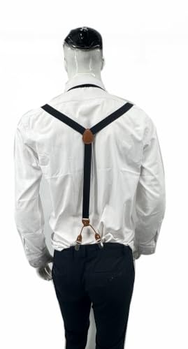 Image of Men's Suspenders Bowtie Set Elastic Y Shape Style Women's Suspenders Bowtie For Wedding&Formal Events