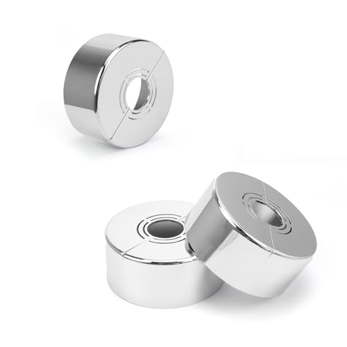 3 Pièces Rosace Mitigeur Douche, AMONENZ Rosace Radiateur, Procédé de Galvanoplastie Cache Radiateur, Diamètre Applicable 20mm/25mm/33mm, pour Accessoires Douche, Décoration Robinet