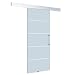Produktbild HOMCOM Glasschiebetür Schiebetür Tür Zimmertür mit Griffstange einseitig satiniert mit Streifen 2050x 1025 mm