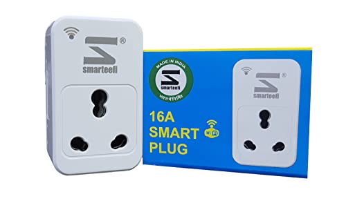Smarteefi 16A WiFi Smart Plug | Guaranteed Schedules works without Internet | Daily & Real Time Energy Monitoring | Countdown Timer | Suitable for AC Geyser pump | Compatible with Alexa & Google Home
