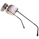 The Fresh Minimalist Small Rectangular Sunglasses Clear Eyewear Spring Hinge - Gift Box Package (202-Copper, Gradient Brown, 51)
