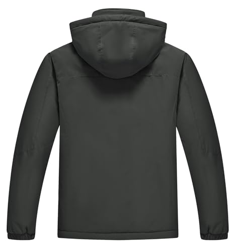 Image of TBMPOY Men's Winter Ski Jacket Waterproof Warm Snow Insulated Coat Fleece Lined Snowboard Hooded Raincoat