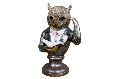 Venture Vehicles Ltd Dapper Reading Owl Bust | Resin Figurine Ornament