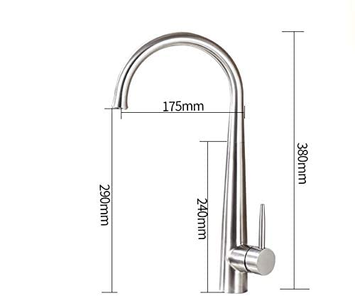 Robinet de cuisine 304 en acier inoxydable brossé pour évier durable - 3