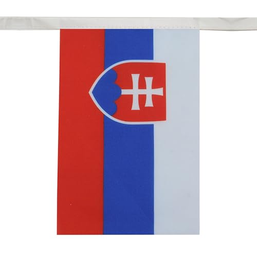Image of AZ FLAG Slovakia 6 meters BUNTING Flag 20 flags 9'' x 6'' - Slovak STRING flags 15 x 21 cm