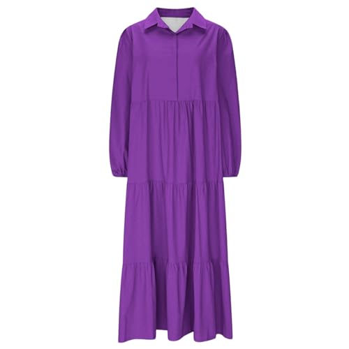 Robe chemise décontractée coupe fluide et jupe bouffante