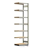 REGALWERK Fachbodenregal Tiefenriegel - 250 kg - 3.000 x 875 x 500 mm (HxBxT) - Anbauregal - resedagrün - 7 Holzböden - Lagerregal - Steckregal BERT