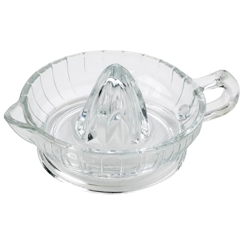 HIC Kitchen Citrus Juicer Reamer With Handle And Pour Spout, Heavyweight Glass, For Fresh Juice,...