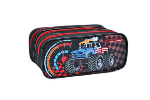 Estojo Escolar Triplo Speed Car Estojos Kids
