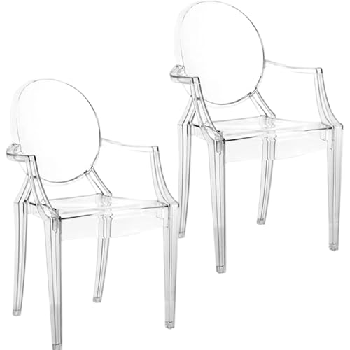 Silla de casa de muñecas 1:6 transparente y moderna de plástico 6