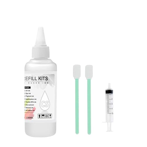 Kit de líquido de Limpieza de 100ML para Impresora de inyección de Tinta Compatible con Tinta de sublimación de Pigmento colorante Rosa Claro(100ML Cleaning Kit)