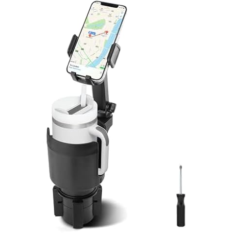 PUXING 2-in-1 Cup Holder Phone Holder for Car Cup Holder Phone Mount for Car 360° Rotation Car Bottle Friendly Cup Cell Phone Holder Mount Compatible with Most Phone(Color:Black) Cover