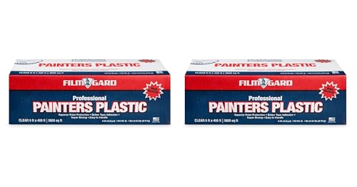 Image of Berry Plastics 626260 Film Gard High Density Professional Painter's Plastic, 400' Length x 9' Width x 0.35 mil Thick, Clear | Pack of 2