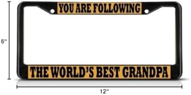 Fastasticdeals You are Following The Worlds Best Grandpa License Plate Frame Tag Holder Cover image 3