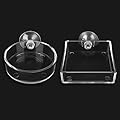 cobee Aquarium Feeding Bowl, 2 Pieces Fish Shrimp Feeding Dish Acrylic Clear Shrimp Feeding Tray Tank Feeding Bowls with Suction Food Water Bowl for Reptiles Shrimp Tropical Fish