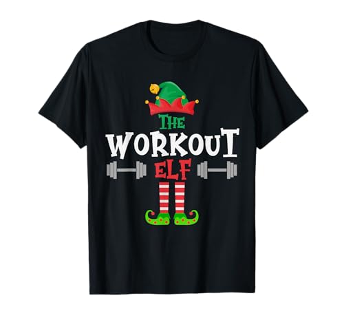 The Workout Elf – Amusant groupe familial assorti Noël T-Shirt