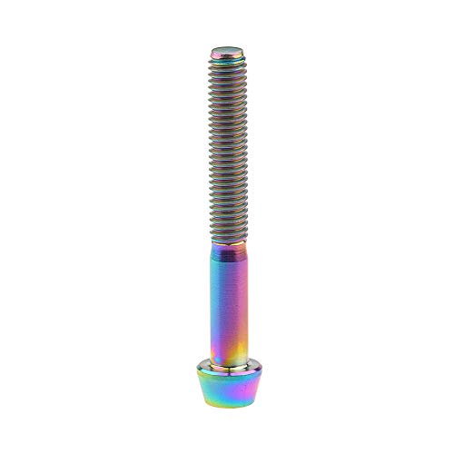 Image of Titanium Ti Bolt M5x9 16 18 20 25 30 35 40 45 50 55 60mm Tapered Head Screws Pack of 4 (M5x45mm, Ranibow)