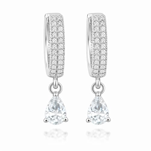 Image of Nilu's Collection 18k Rose Gold Plated Clip On Hoop Earrings, Stylish Women Earrings, Fancy Zircon Copper Bali Earrings for Women and Girls (Drop design)