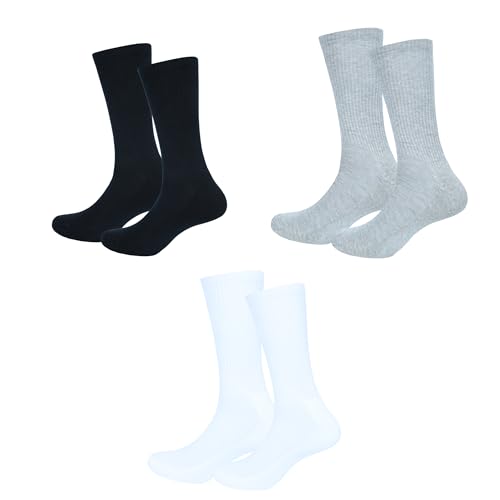 Image of Cotton Crew Socks for Womens Lightweight Casual Wear Business Socks Multi Color Options Size 6-9