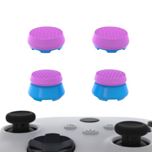 PlayVital FPS Thumbstick Extenders for Xbox Series X/S &amp; Xbox One Controller, 2 High Raise + 2 Mid Dome Joystick Caps, Thumbs Pro ARMOR Thumb Grips - Orchid Purple &amp; Heaven Blue