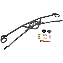 BMR Suspension STB016H Strut tower brace, front, 4-point, fits V6 and V8 Black Hammertone 2010-2010 5th Gen Camaro