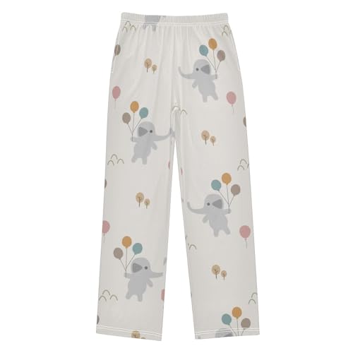 Elephant Balloon Boys Pants Boys Athletic Pants Long Pant for Boywith Pockets Wide-Leg Size 6-14Y