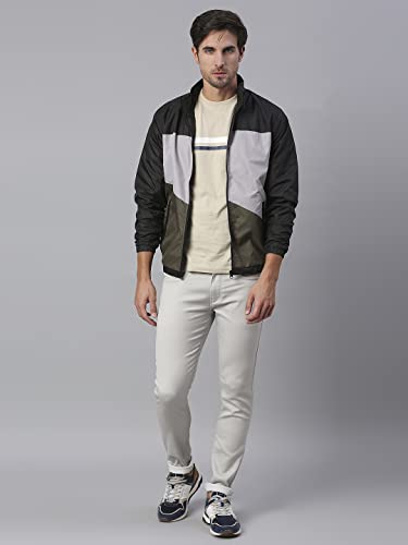 Image of Dennis Lingo Polyester Regular Fit Full Sleeves Men's Color Block Shell Jacket with 2 Pockets - Lightweight Casual Winterwear for Men