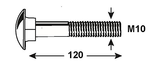 Image secondaire de Vis à tête bombée M10 x 120 mm - Connex, 1000 g pour métal et bois