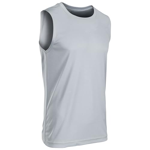 Vision Sleeveless Tee, Adult 3X-Large, Silver