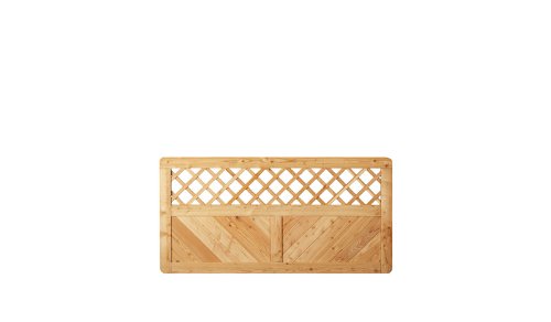 Stilvolle Vorgartenzaun Windschutzelemente für den Garten oder die Terrasse aus Lärche in Profilbrett - Optik mit Rankgitter Mosel in den Maßen 180 x 90 cm (Breite x Höhe)