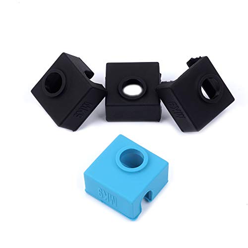 FYSETC 3D Printer Silicone Sock Heater Block Silicone Cover MK7 MK8 MK9 Hotend Heater Protect for CR-10 Mini S4/ S5/ Anet A8/ Ender 3/ Tevo Tornado - 3 Pcs, Black