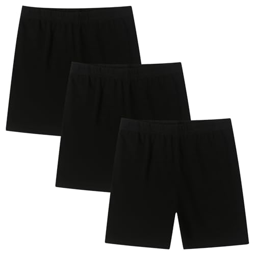 Moitiy - Moitiy Kruze Lot de 3 paires de shorts de cyclisme pour fille - En coton - Pour l'été - 5-14 ans, Noir , 12-14 ans