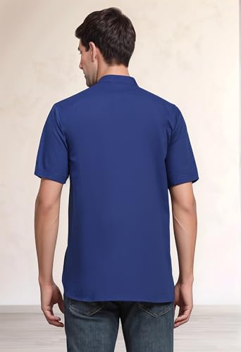 Image of SKAVIJ Men's Cotton Tunic Casual Short Kurta Top Regular Fit