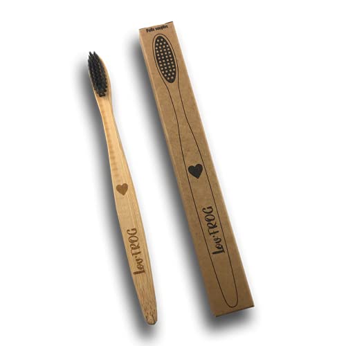 Lov'frogActive Charcoal Bamboo Toothbrush for Children, Heart