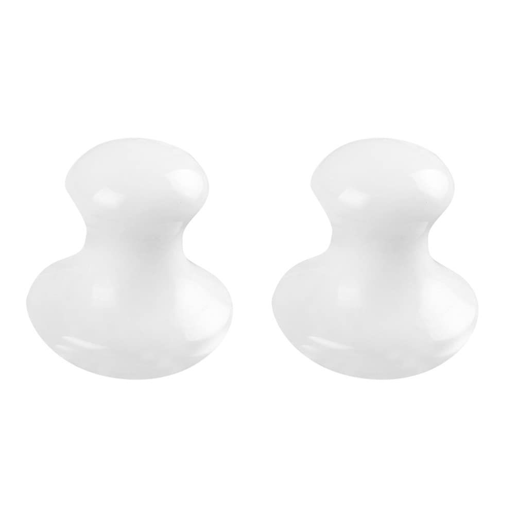 OSALADI Pierre De Massage En Jade Champignon 2 Pièces Masseur Visage Et Corps Pour Gua Sha Massage Du Cou Et Dos Accessoire De Soin De Peau Quotidien Pour Hommes Et Femmes