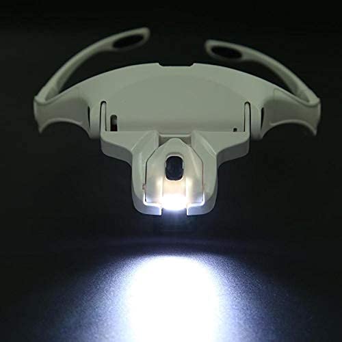 Lupa naprawcza montowana na głowie 1,0 x 1,5 x 2,0 x 2,5 x 3,5 x regulowana lupa 5 soczewek lupa LED z opaską na głowę szkło powiększające LED z odczytem lampy/otyłość/naprawa naprawa