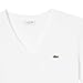 Lacoste Women's Relaxed Fit Soft Cotton V Neck T-Shirt, White, 6