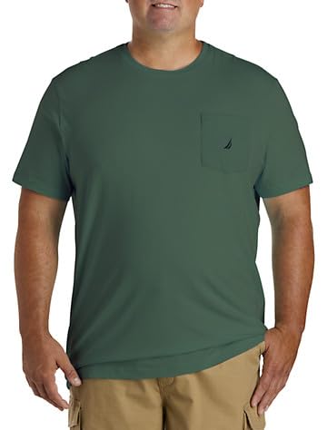 Nautica mens Solid Crew Neck Short-sleeve Pocket T-shirt T Shirt, Tidal Green, 5X-Large Tall US