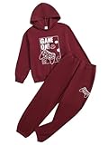 Cakaner Boy's Fashion Sweatsuits Outfits Graphic Print Long Sleeve Hoodie and Sweatpants (11-12T)