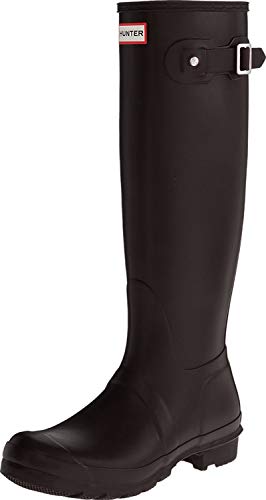 HUNTER Women's Original Tall Snow Boot (8 M US, Black/Matt)