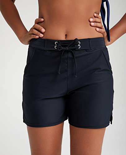 Yilisha Swim Shorts Women High Waisted Swim Bottoms Drawstring Board Shorts Bathing Suit Shorts With Pocket #TOP5