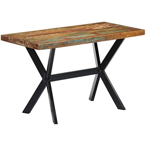 vidaXL Esstisch Industrieller Stil Esszimmertisch Küchentisch Holztisch Tisch Massivholztisch Wohnzimmer 120x60x75cm Recyceltes Massivholz Stahlbeine Cover
