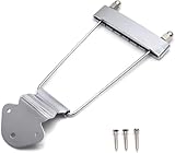 6-String Guitar Trapeze Tailpiece Bridge with Screws, Replacement for LP Jazz Archtop Electric Guitars - Silver/Chrome Finish