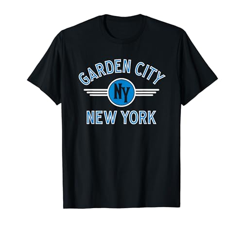 Garden City New York Circle NY Blue Print T-Shirt