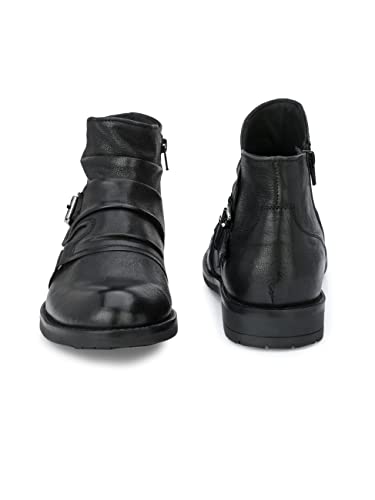 Image of Delize Leather- Blackmen's matt Tumbled Leather Ankle Boots 61583