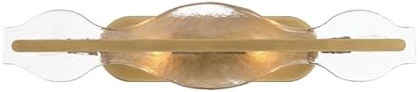 Minka Lavery 3694-732 Elora 4 Light 28" Wide Bathroom Vanity Light - Legacy Brass with Clear Textured Handmade Glass