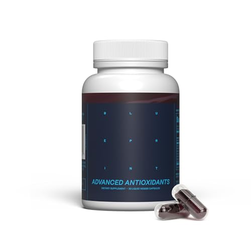 Blueprint Bryan Johnson Advanced Antioxidant Supplement Lutein Zeaxanthin Lycopene Vitamin K1 K2 Vegan Capsules for Vision Bone & Heart Support Updated Formula of Essential Softgels