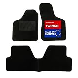 DBS - Tapis de Sol Voiture - sur Mesure - Adapté à Votre Renault TWINGO (07/1998-06/2007) Antidérapant : Clips de Fixation et Autogrip - 3 pièces : Protection du Pont arrière - Moquette
