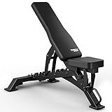 TREX SPORT Hantelbank verstellbar TX-400B | Trainingsbank mit 10-Fach Verstellbarer Rückenlehne & 4-Fach Verstellbarem Sitz | Flachbank & Schrägbank bis 150 kg